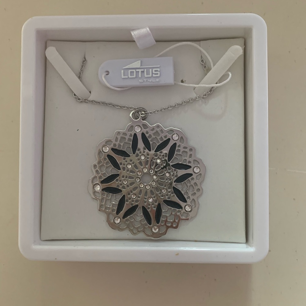 Lotus Flower Necklace and Matching Bracelet